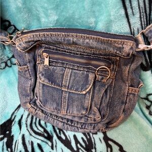 Denim Crossbody Bag in Washed Blue